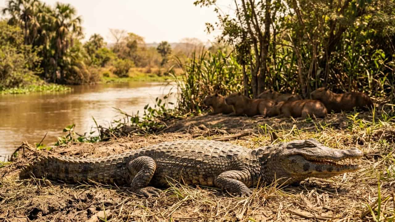 Como as capivaras e os jacarés ficam juntos sem brigas? Agora os ...
