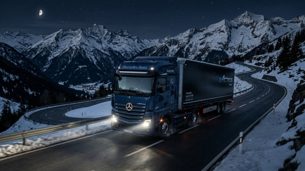 Um caminhão elétrico de 40 toneladas percorre 490 km todas as noites em uma rota onde muitos motores diesel são proibidos de circular