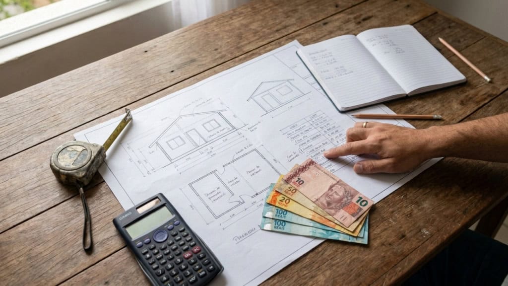 Quanto custa construir uma casa de 2 quartos com acabamento de classe média hoje?