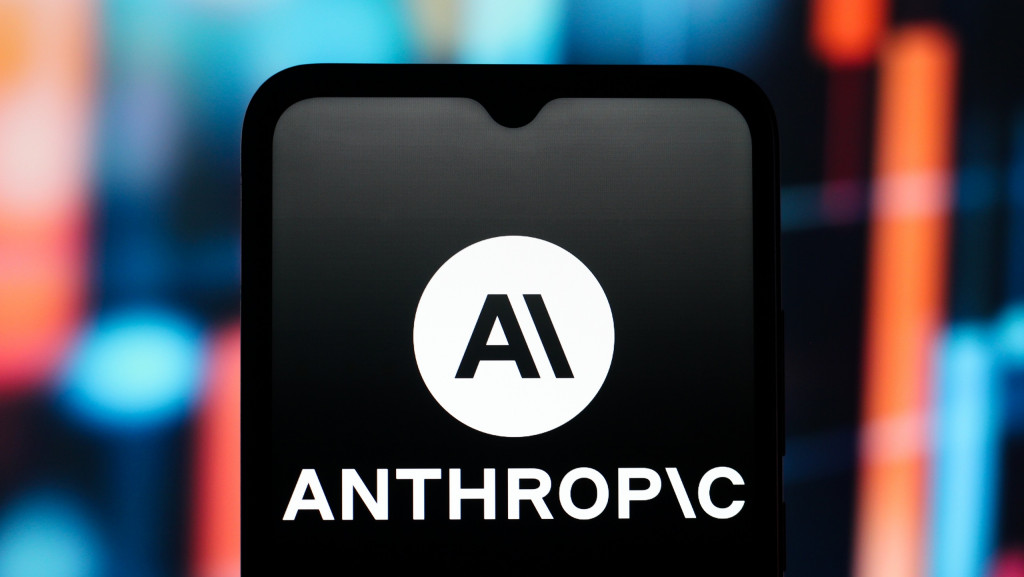 Logo da Anthropic em um smartphone