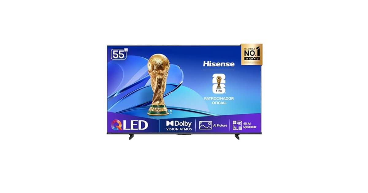 Hisense QLED 4K 55″ com Dolby Atmos e Game Mode em oferta na Amazon