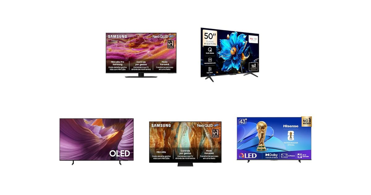 5 ofertas imperdíveis de TVs OLED e QLED para renovar sua sala de estar