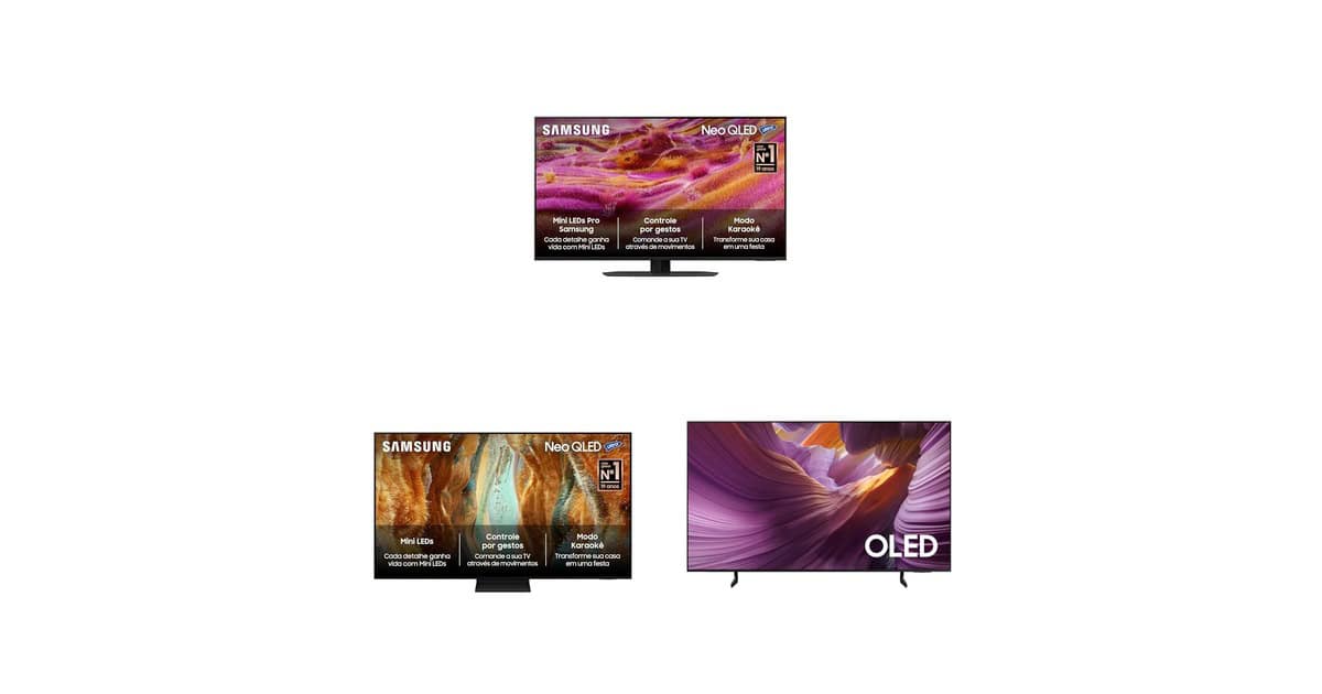 3 ofertas imperdíveis de TVs OLED e QLED Samsung para renovar sua sala