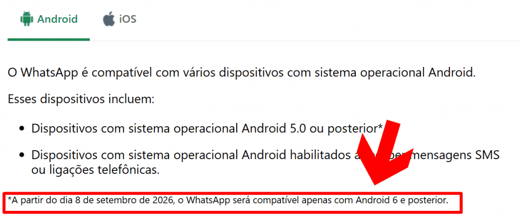 WhatsApp atualiza qual a versão mínima do OS Android para ter acesso ao aplicativo em 2026