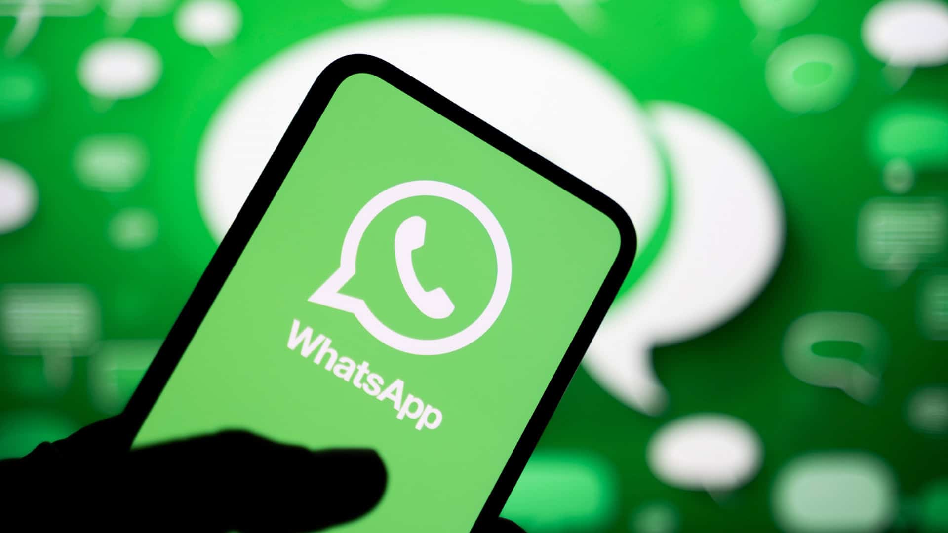 Logo do WhatsApp em um smartphone