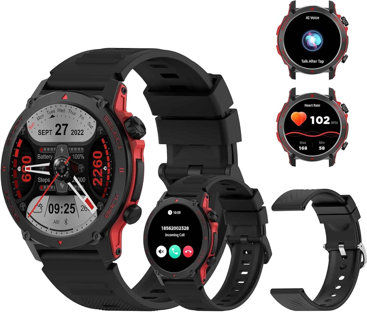 PEJE Relógio Smartwatch com Pulseira Extra