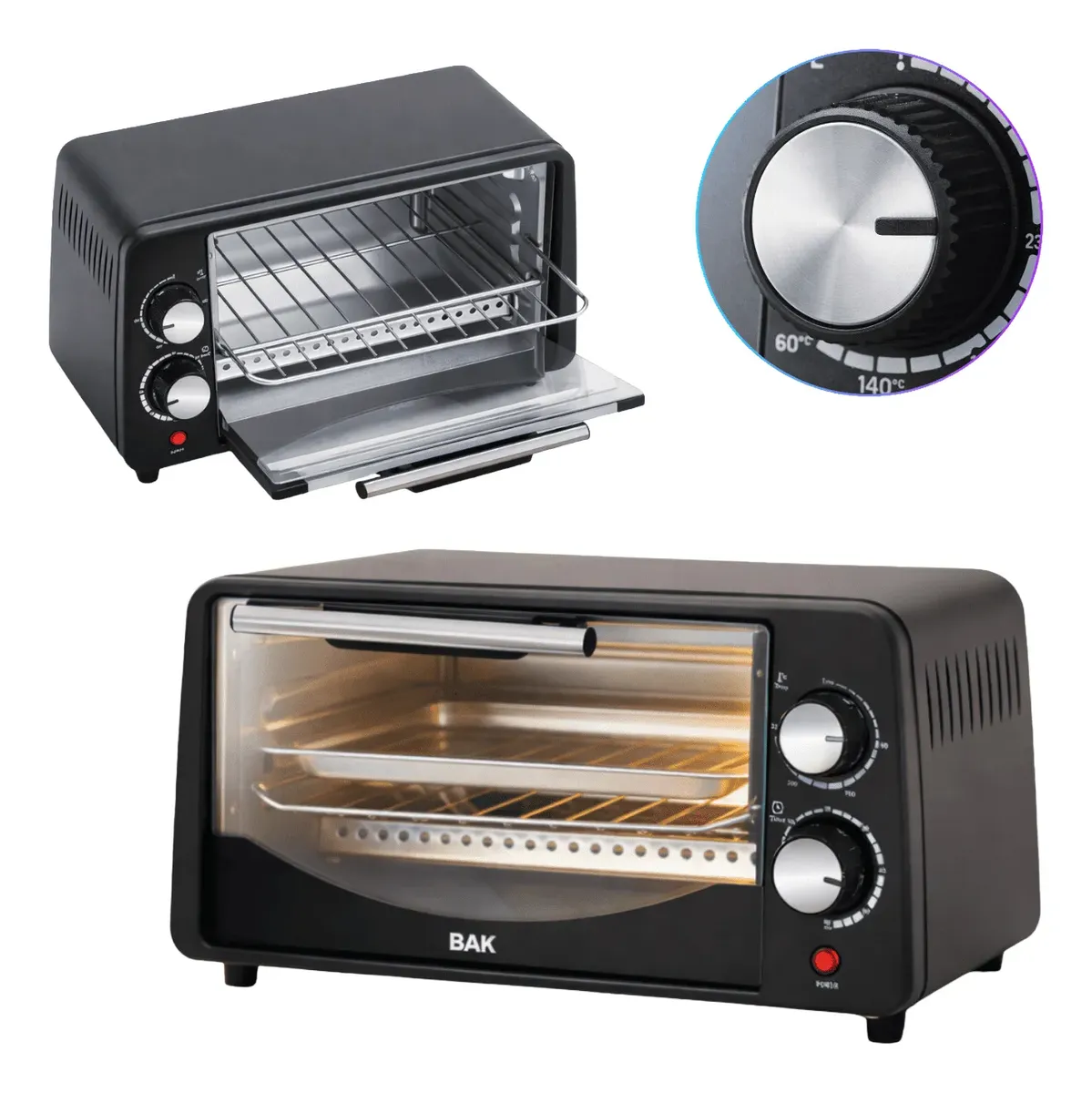 Forno De Bancada Elétrico Bak 10 Litros 1000w Automático