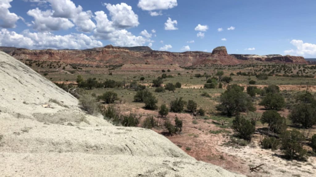 Paisagem em Ghost Ranch, no Novo México, nos Estados Unidos
