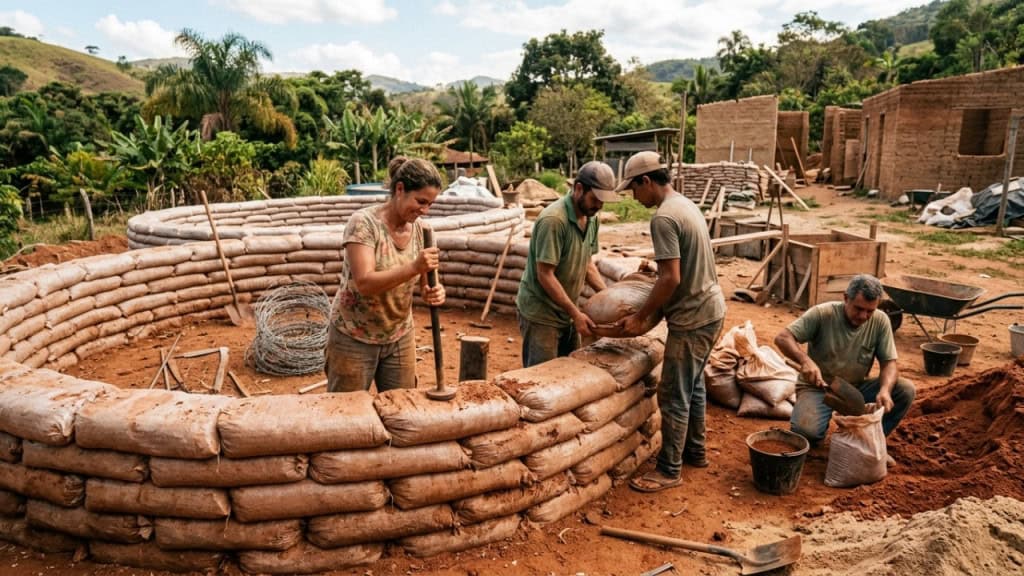 Como construir uma casa com a terra do próprio terreno usando a técnica do superadobe, método que a NASA estudou para construir na Lua