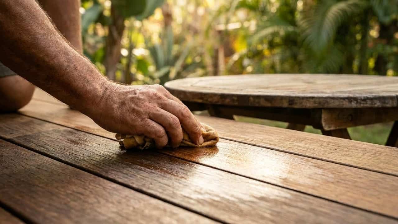 Não é verniz nem stain: a receita caseira com óleo de linhaça e aguarrás que
