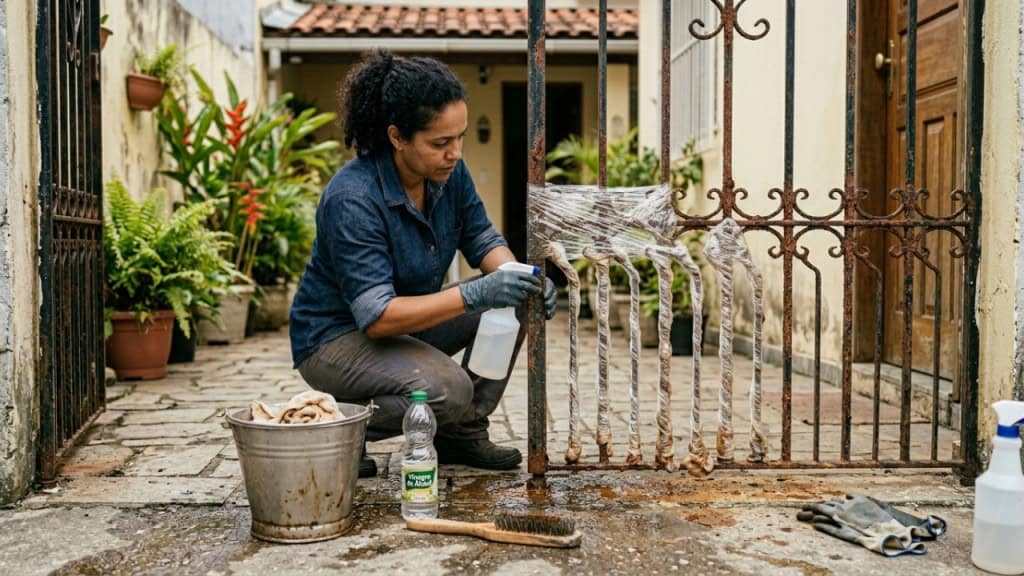 O líquido que remove ferrugem de portões e estruturas metálicas já está na sua casa, e você provavelmente nunca pensou em usá-lo assim