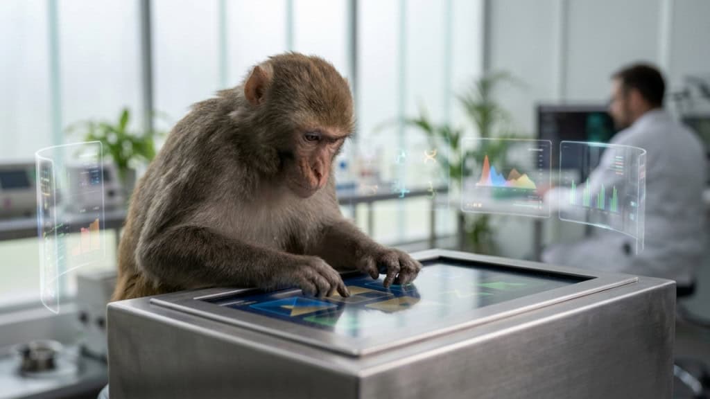 Pesquisadores revelam que macacos repetem brincadeiras até 100 vezes quando o desafio é imprevisível o suficiente para estimular o cérebro, de forma semelhante ao comportamento humano
