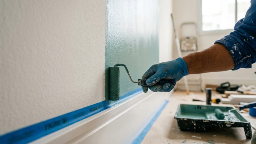 Como pintar uma parede sem pintar o rodapé