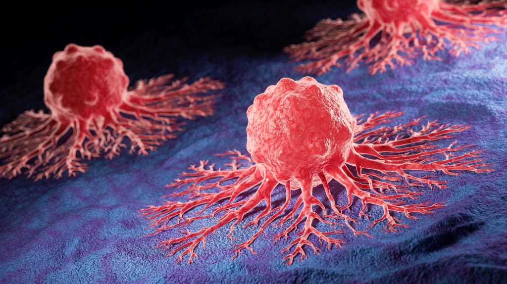 Ilustração de células cancerosas humanas
