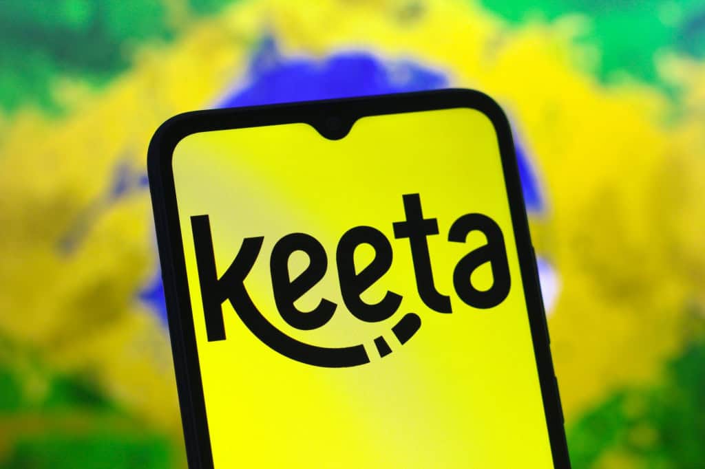 logo da keeta em um smartphone