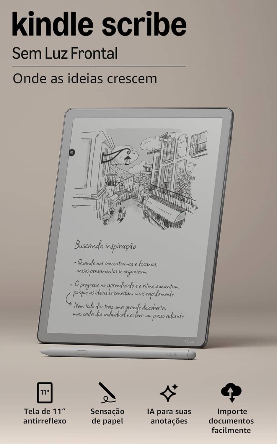 Kindle Scribe sem Luz Frontal 16GB
