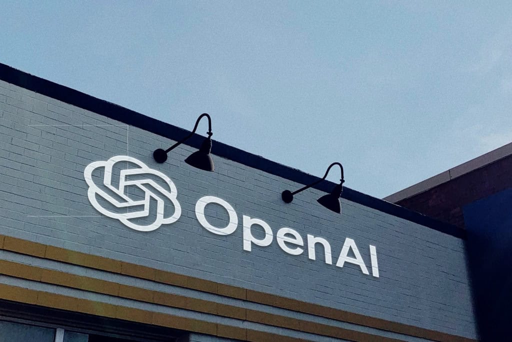 Logo da OpenAI em um prédio