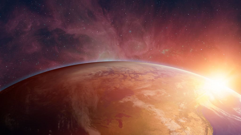 Ilustração de onda de calor afetando a Terra vista do espaço