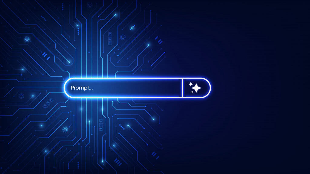 Ilustração de caixa de texto para prompt em plataforma de inteligência artificial