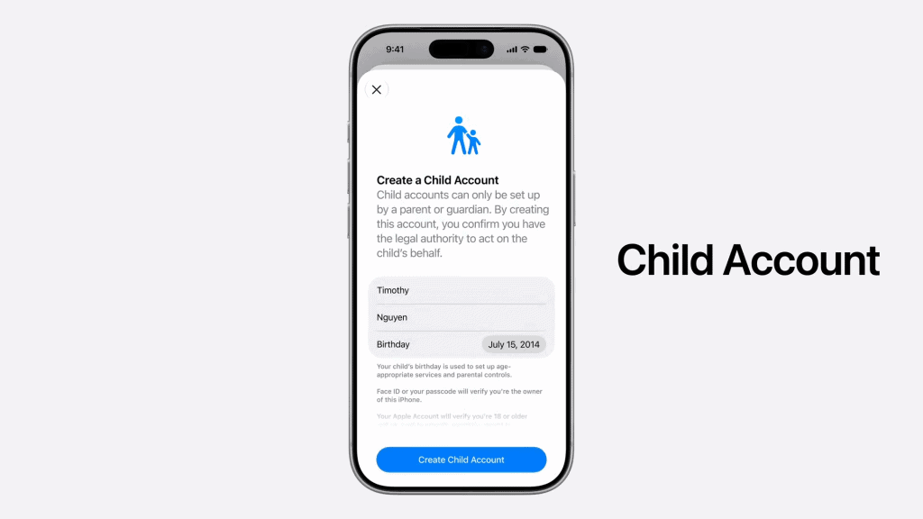 Tela de proteção de crianças no iPhone
