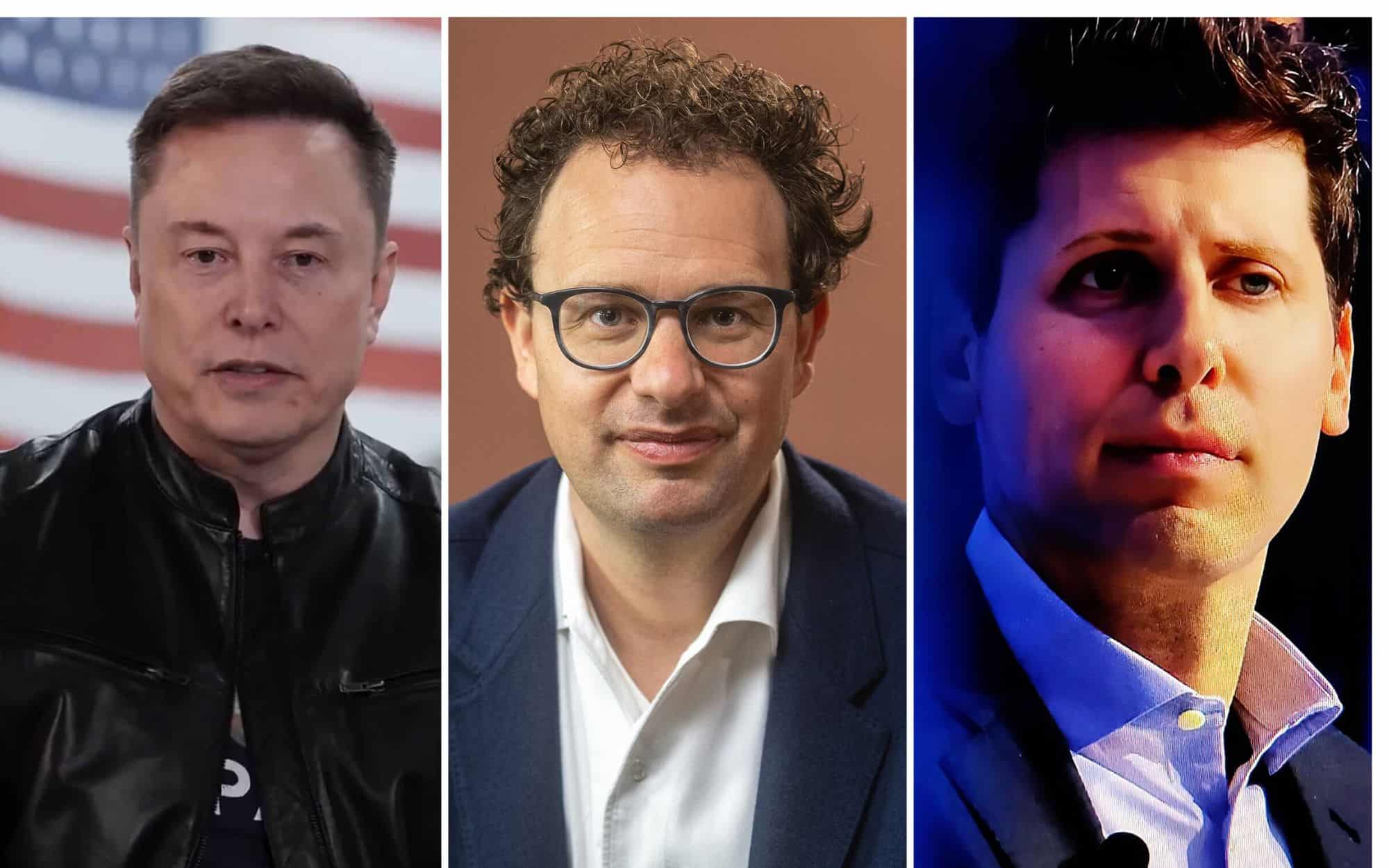 Logos da SpaceX, OpenAI e Anthropic, simbolizando a competição por IPOs no mercado de tecnologia.