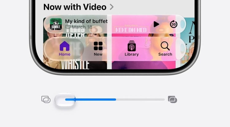 Novo Liquid Glass permite ajuste da transparência nos iPhones