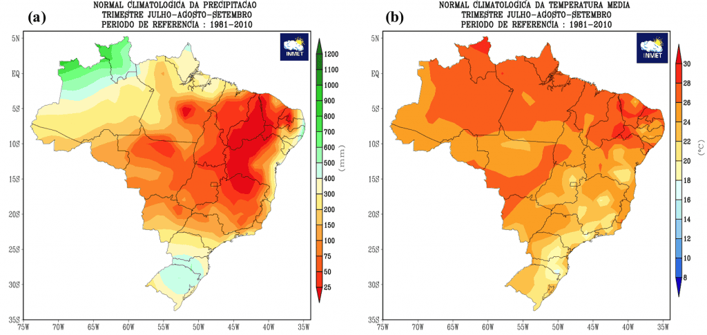 mapa climático do Inmet