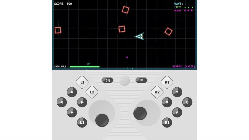 Imagem mostra como o controle digital, integrado ao modo gamer no Android 17, se parece