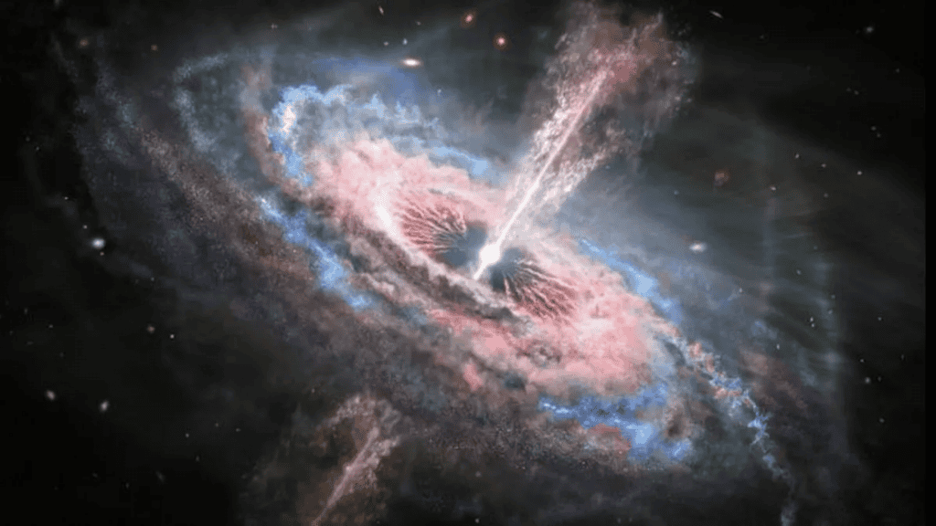 Ilustração de um quasar