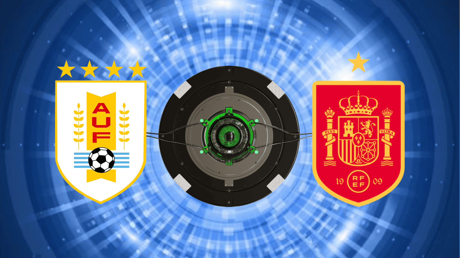 Escudos de Uruguai e Espanha