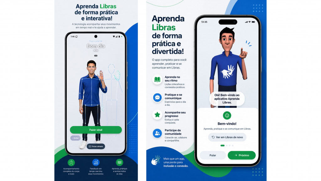 App Aprenda Libras, dispon&iacute;vel na Play Store