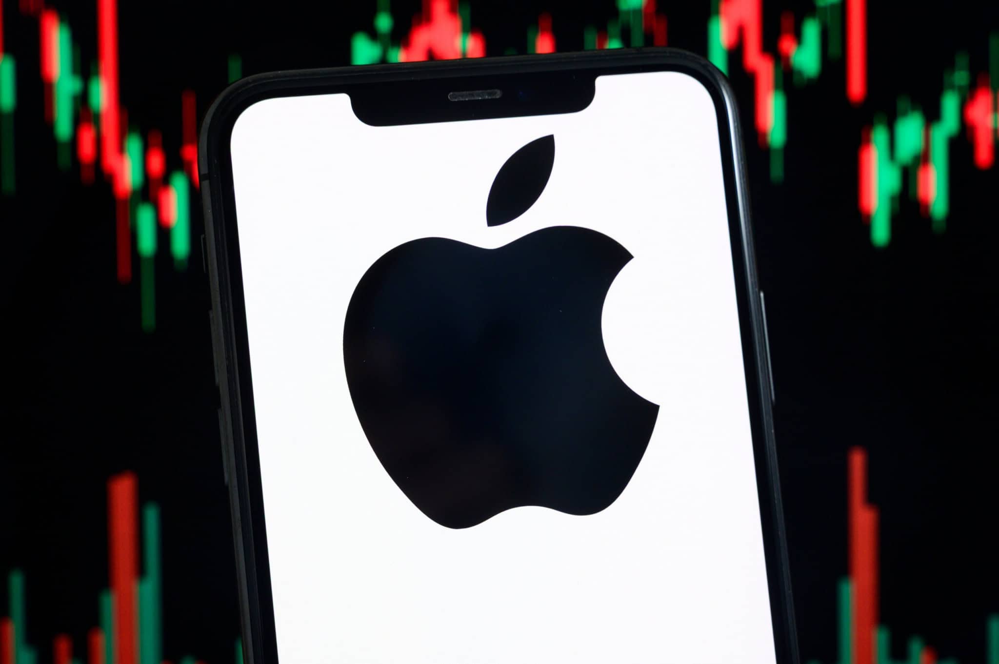 Logo da Apple em um smartphone