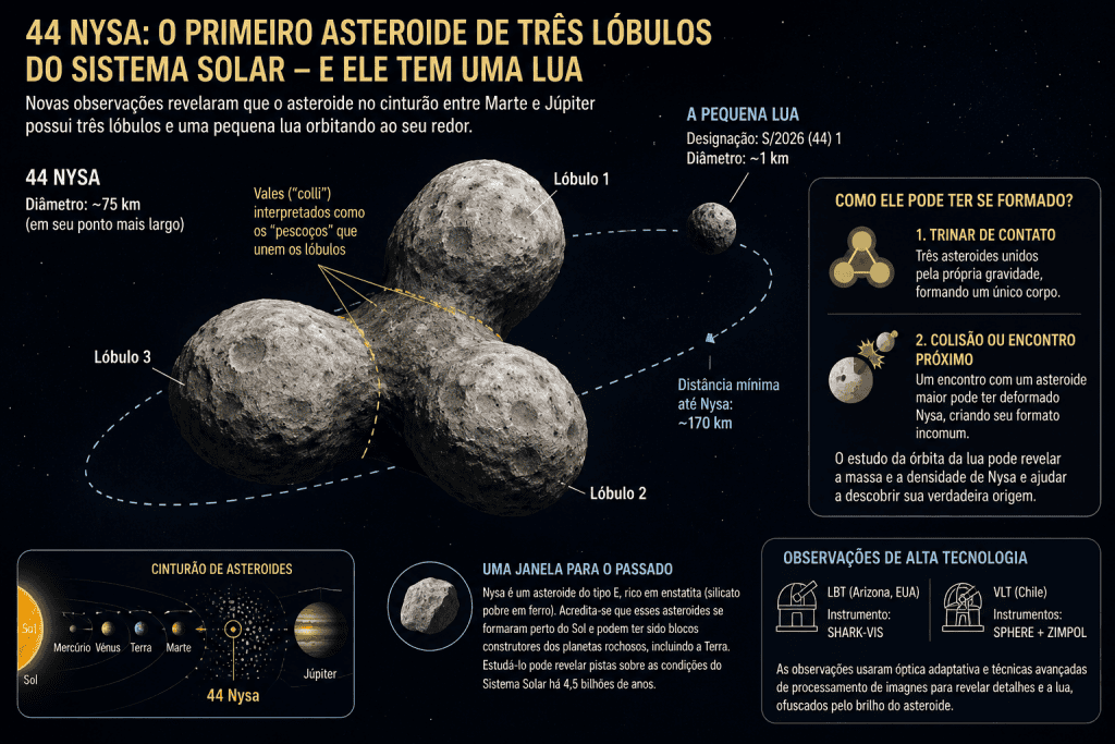 Gráfico que explica o asteroide