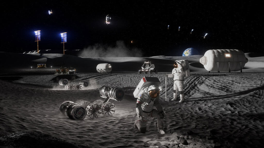Parece que morar na Lua é ainda mais difícil do que a NASA esperava 9 Ilustração de uma base lunar