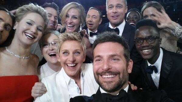 Foto icônica na cerimônia do Oscar de 2014