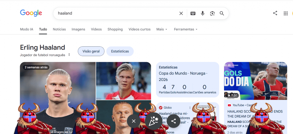 Animação na telaq de Busca do Google ao pesquisar