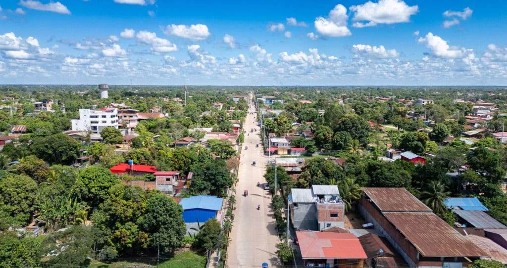 Vista da cidade de Pucallpa no Peru