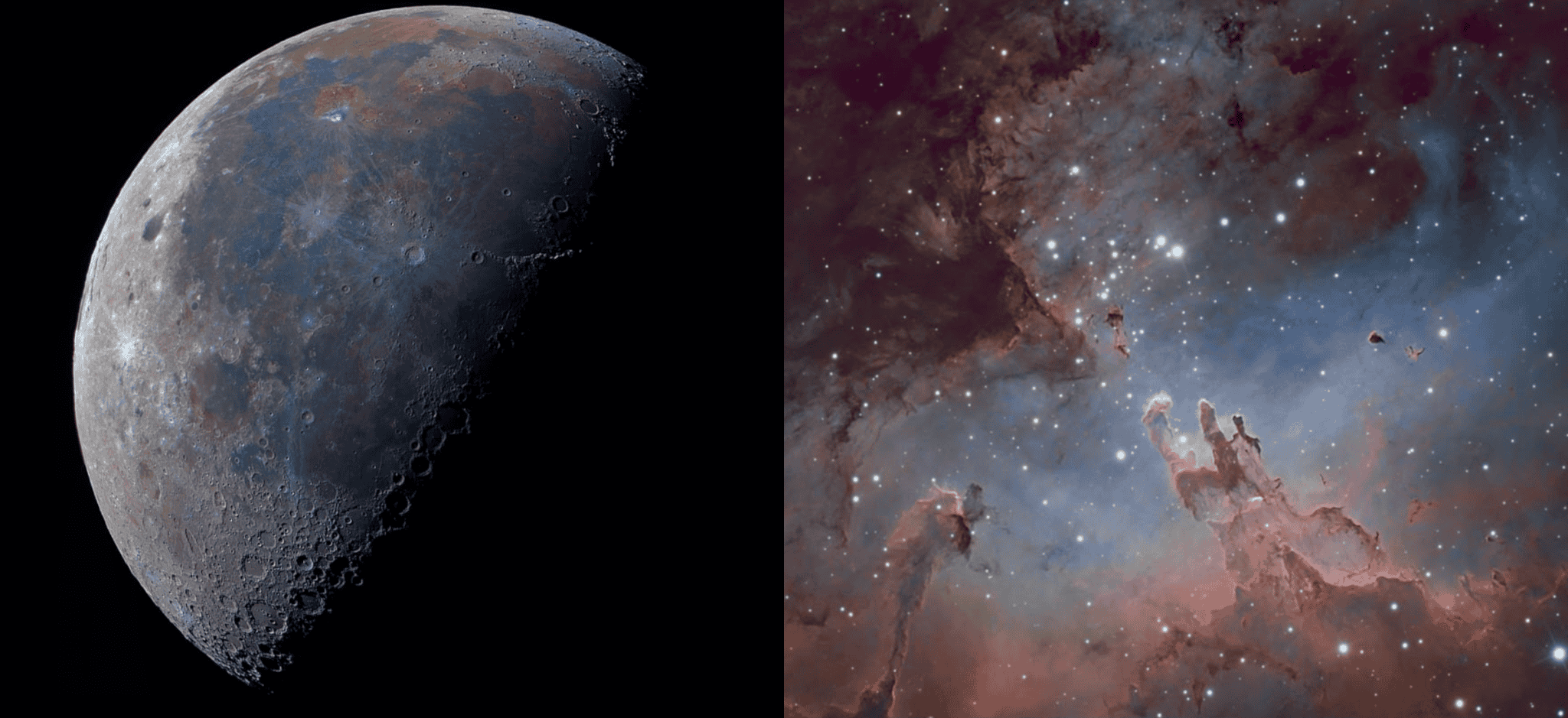 Lua Mineral e “Pilares da Criação” nas imagens astronômicas da semana​