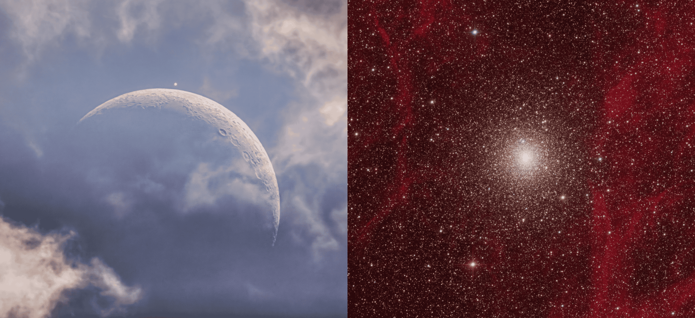Conjunção diurna e aglomerado globular nas Imagens Astronômicas da Semana