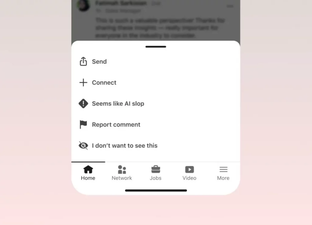 Sala 9 LinkedIn quer separar posts reais de textos feitos por IA 3 Linkedin IA Slop