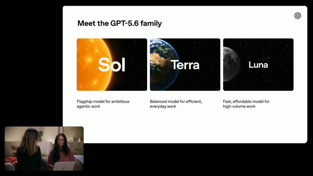 Novo GPT 5.6 é composto por três modelos: Sol, Terra e Lua