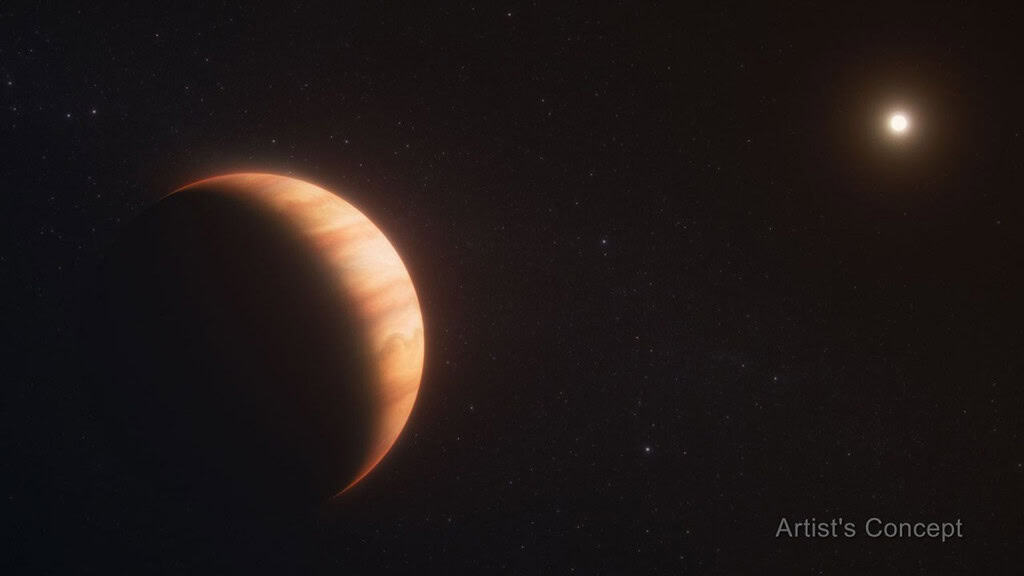 gigante gasoso que orbita sua estrela a uma distância 50 vezes menor do que a que a Terra mantém em relação ao Sol