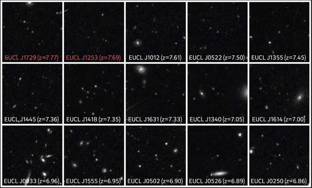 Vários quadrados com cada quasar