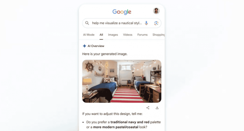 Exemplo da pesquisa do Google