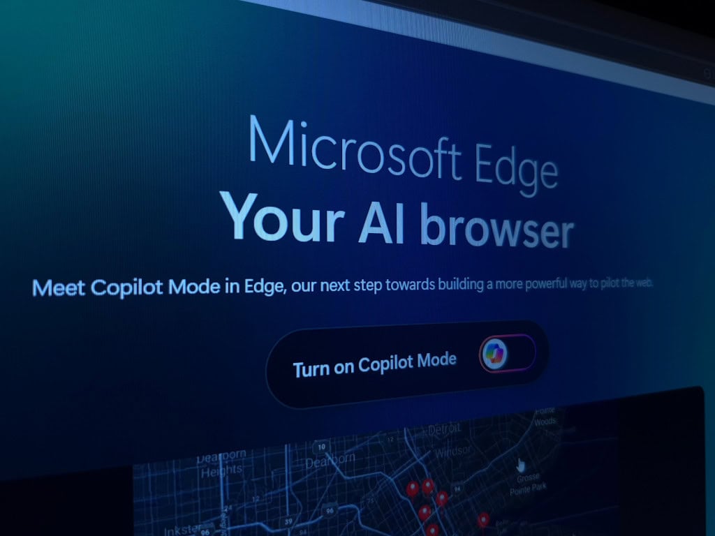 Microsoft Edge Browser, a Microsoft fornece a integração do Copilot AI