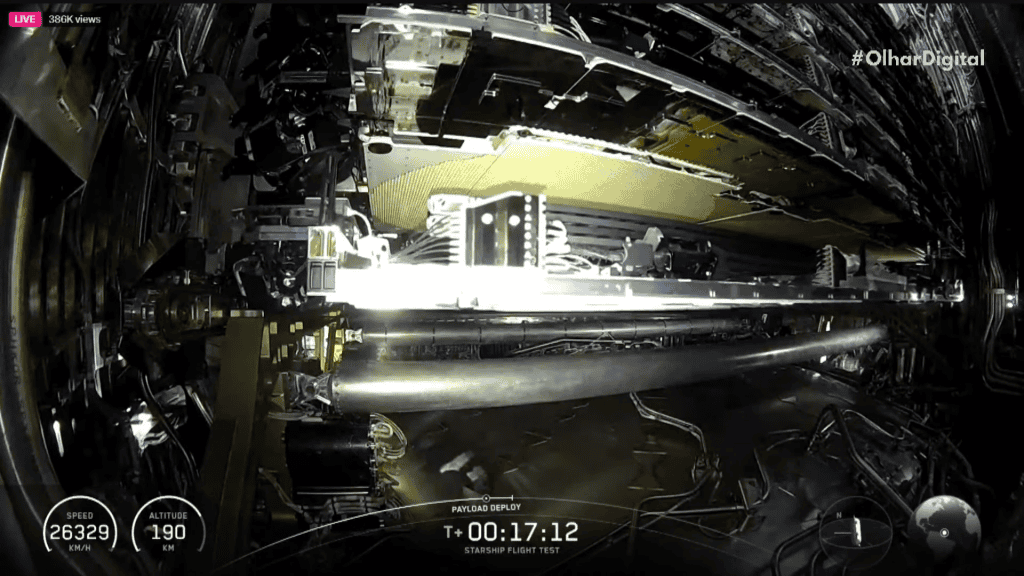 Satélites dentro da starship