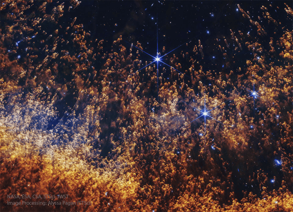 Nebulosa da Hélice, ou NGC 7293, em imagem obtida pelo Telescópio Espacial James Webb (JWST)