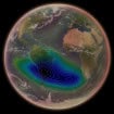 Representação visual da Anomalia Magnética do Atlântico Sul