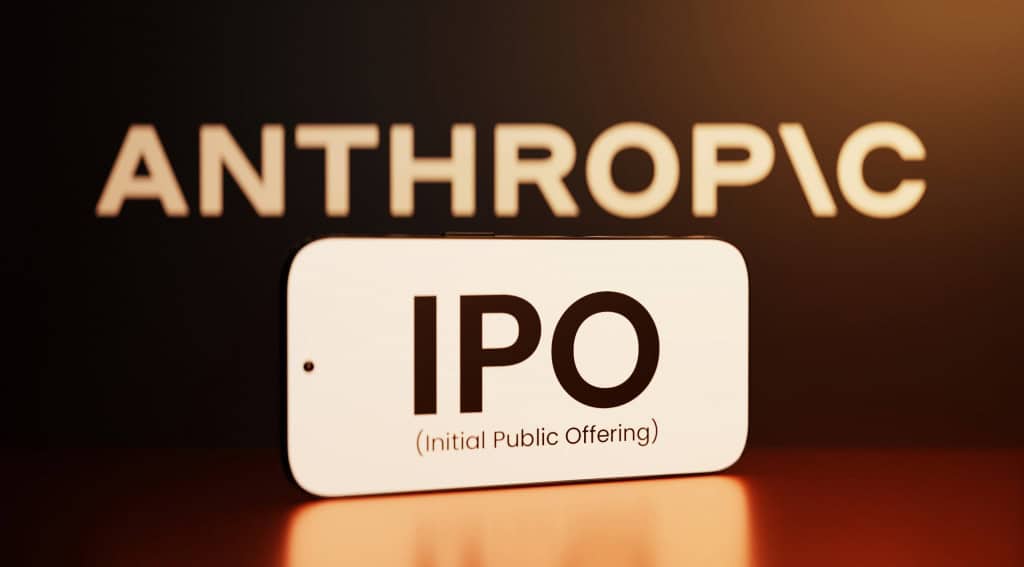 Logo da Anthropic acima; à frente, dizeres