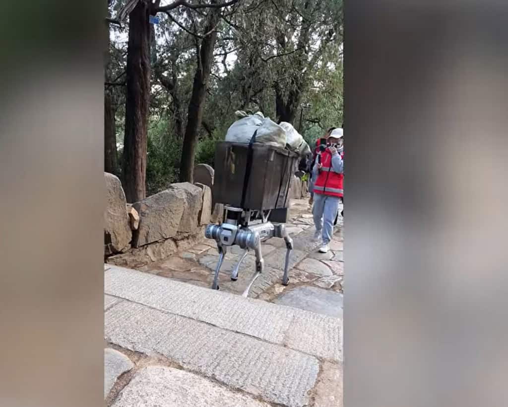 Cães-robôs na Lua? A proposta chinesa prevê máquinas capazes de trabalhar, patrulhar a base e conversar com astronautas. – Imagem: Reprodução/Youtube